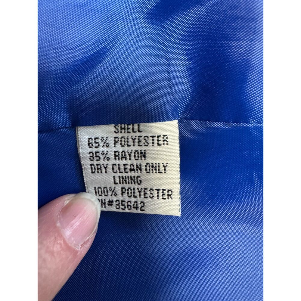 Vintage Morgan Miller Royal Blue Suit Women's Size 12 Gold Button Career Lined - Picture 9 of 13